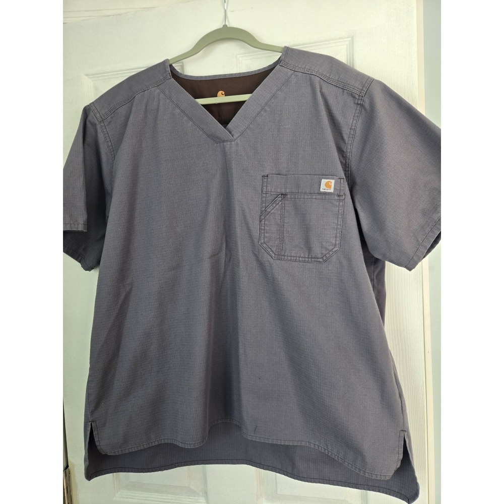 Carhartt Ripstop Utility Scrub Top Men's Large XL Gray C15108 Short Sleeve